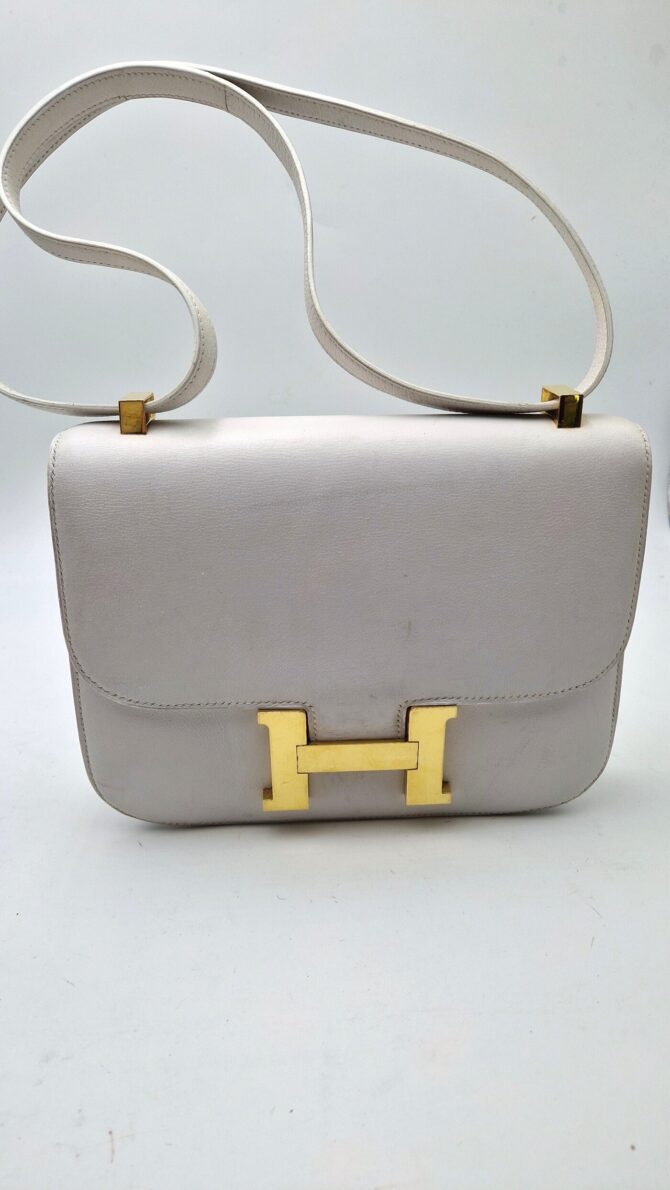 sac constance hermès en box blanc