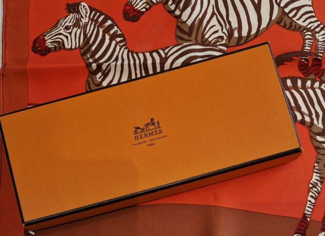 Pochette ou gavroche  Hermès Les Zèbres par Robert Dallet 2014 Livrée dans sa boîte – Image 2