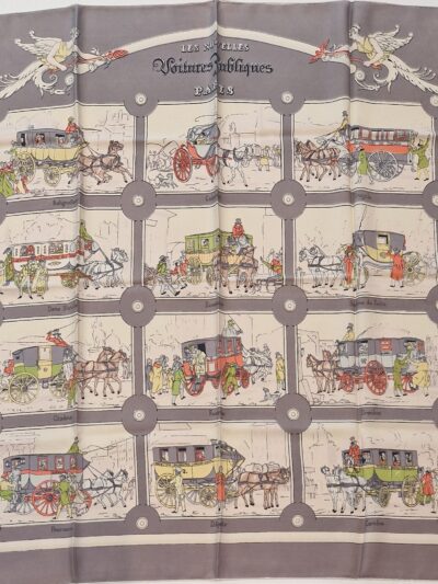 Carré Hermès Les nouvelles voitures publiques de Paris par Hugo Grykar 1952