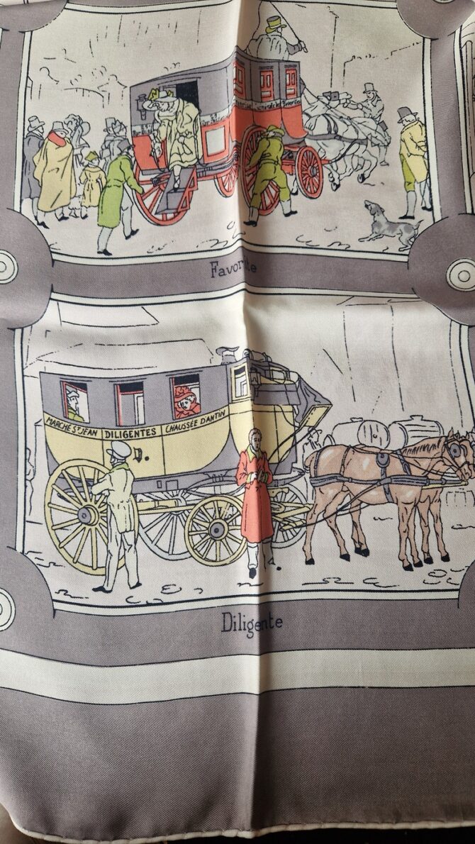 Carré Hermès Les nouvelles voitures publiques de Paris par Hugo Grykar 1952 – Image 3