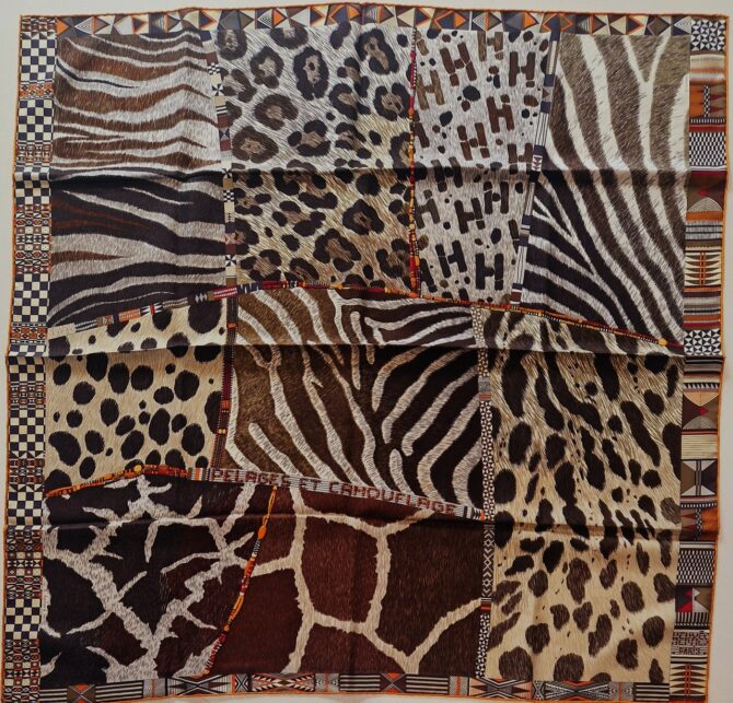 carré hermès pelages par aline honoré et camouflage