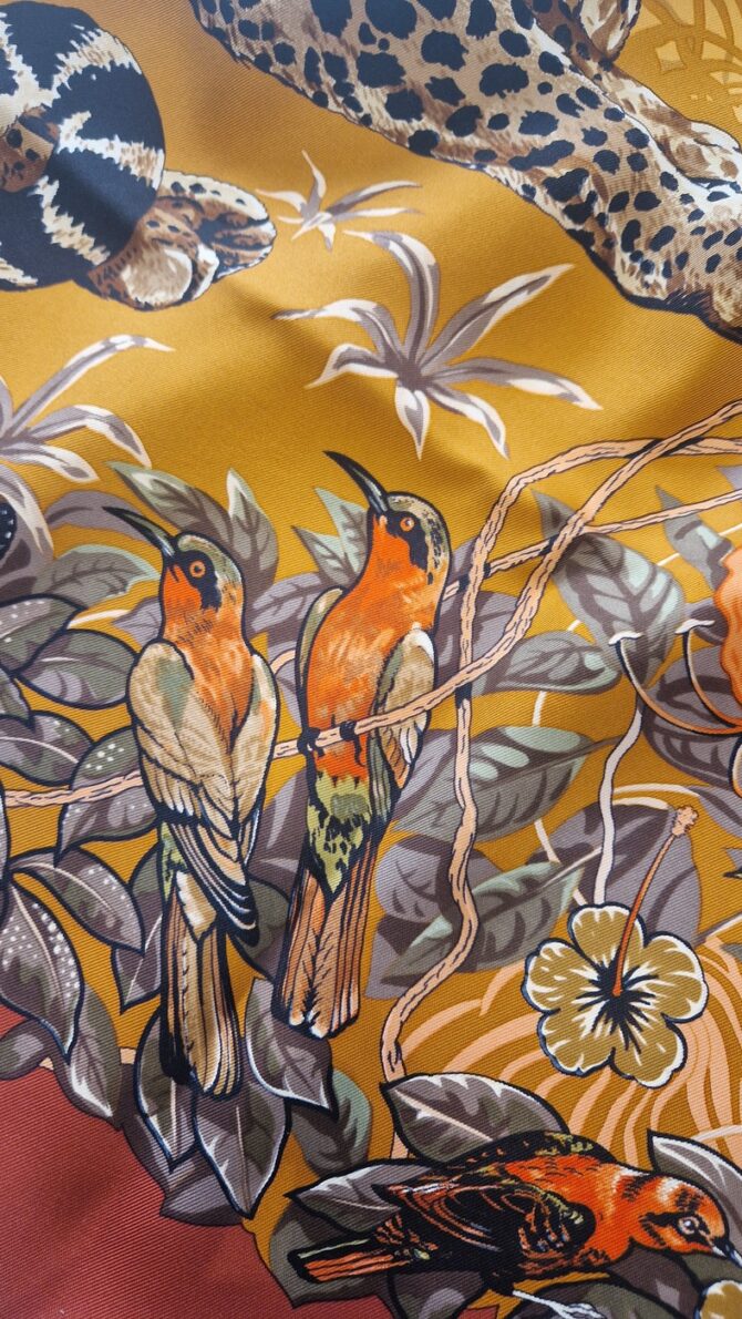 Carré Hermès Jungle Love par Robert Dallet Livré dans sa boîte année 2000 – Image 8
