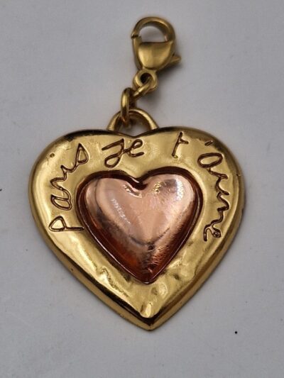 Pendentif coeur YSL Paris je t'aime