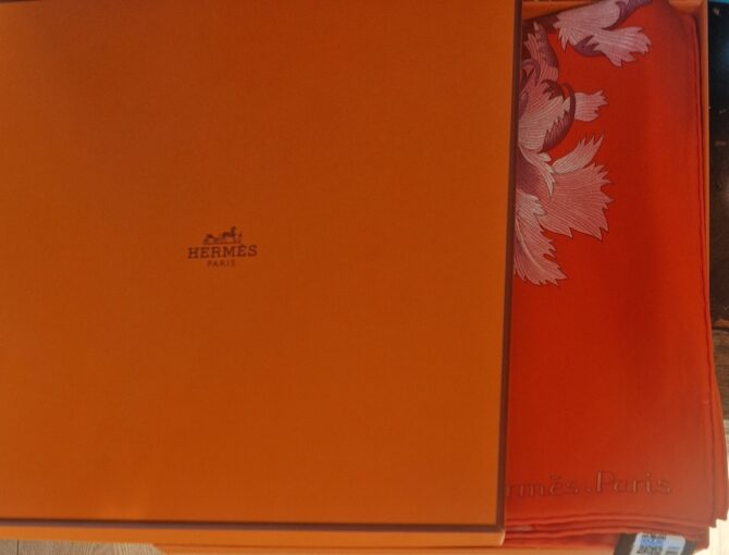 Carré Hermès Tulipomanie par Aline Honoré 2023 livré dans sa boîte – Image 6