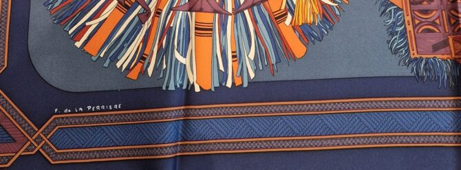 Carré Hermès Cuirs du désert par Françoise de la Perrière 1988 – Image 4