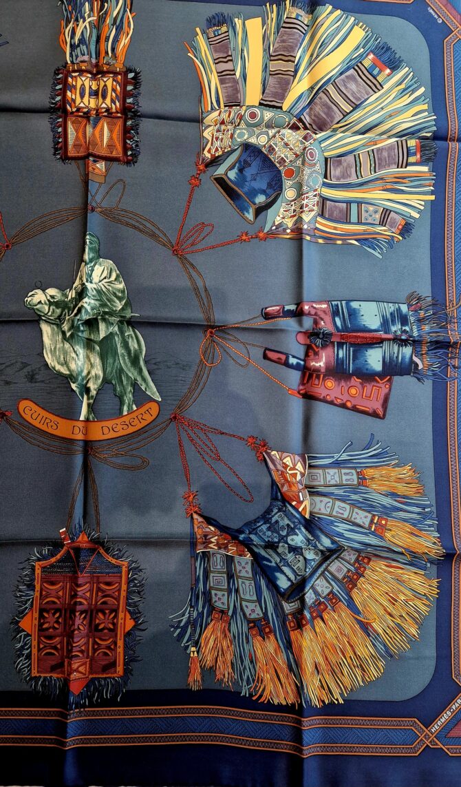 Carré Hermès Cuirs du désert par Françoise de la Perrière 1988 – Image 7