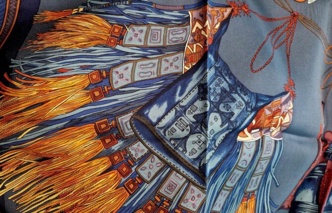 Carré Hermès Cuirs du désert par Françoise de la Perrière 1988 – Image 2