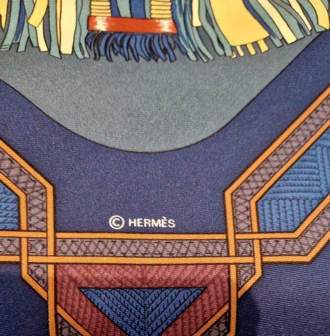 Carré Hermès Cuirs du désert par Françoise de la Perrière 1988 – Image 6