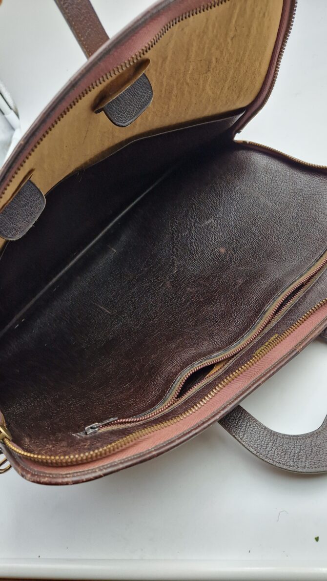 Sac cartable Christian Dior années 70 en toile Monogram et cuir – Image 6