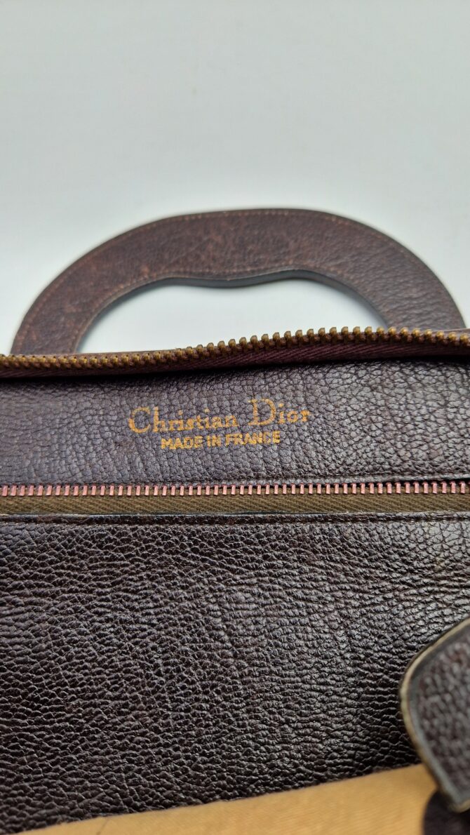 Sac cartable Christian Dior années 70 en toile Monogram et cuir – Image 2