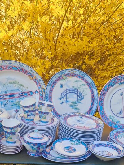 service en porcelaine  Hermès  Le jardin des papillons 57 pièces