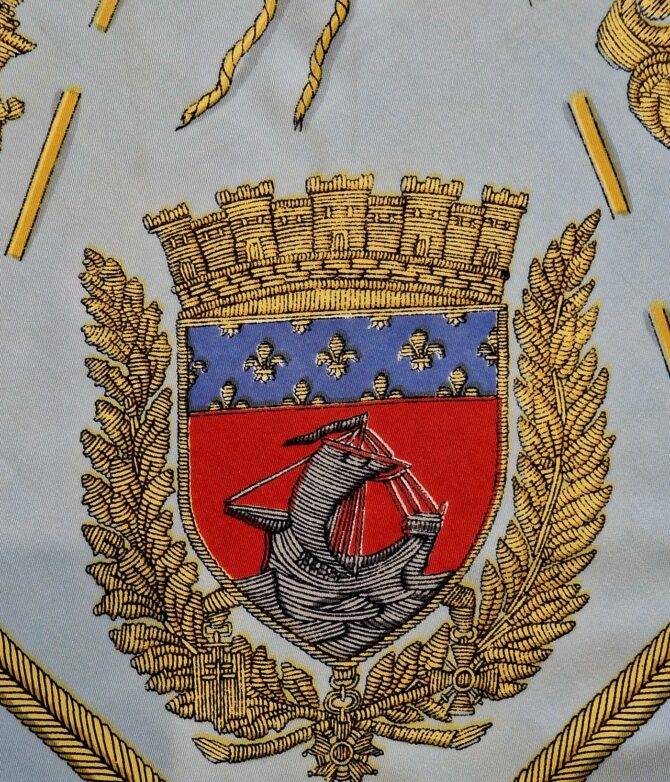 Carré Hermès Les armes de Paris  par Hugo Grykar 1954 – Image 7