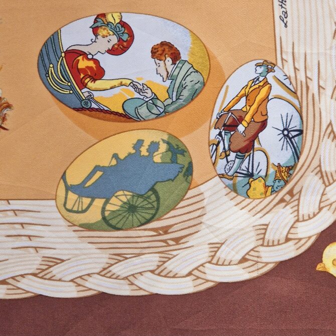 Carré Hermès La couvée d'Hermès  par Caty Latham vintage 1994 sur le thème des oeufs de Pâques. – Image 4