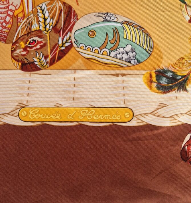 Carré Hermès La couvée d'Hermès  par Caty Latham vintage 1994 sur le thème des oeufs de Pâques. – Image 5