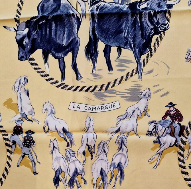 Carré Hermès La camargue par Lamotte unique édition de 1961 – Image 3