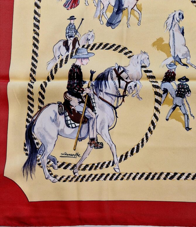Carré Hermès La camargue par Lamotte unique édition de 1961 – Image 4