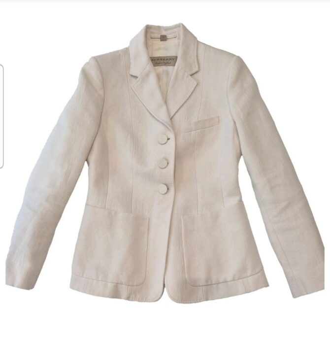 Blazer Burberry en lin et coton