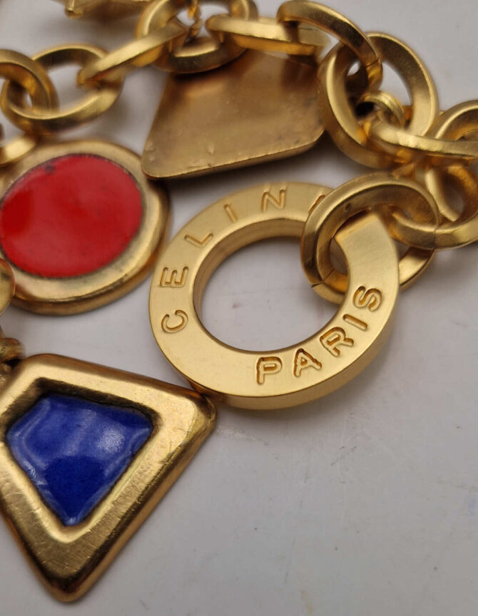 Collier CELINE en métal doré et émaillé – Image 3