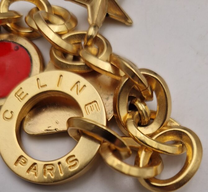 Collier CELINE en métal doré et émaillé – Image 2
