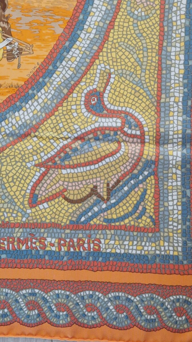 Carré Hermès Sous le cèdre par Dimitri Rybaltchenko 1998 Livré dans sa boîte – Image 4