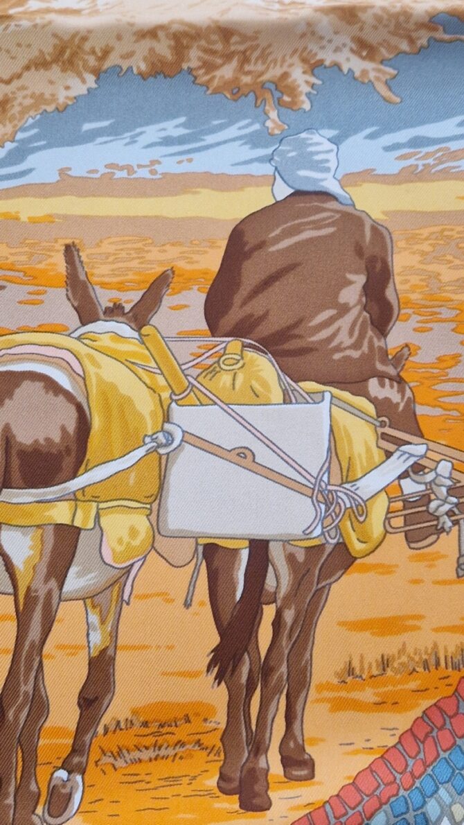Carré Hermès Sous le cèdre par Dimitri Rybaltchenko 1998 Livré dans sa boîte – Image 3
