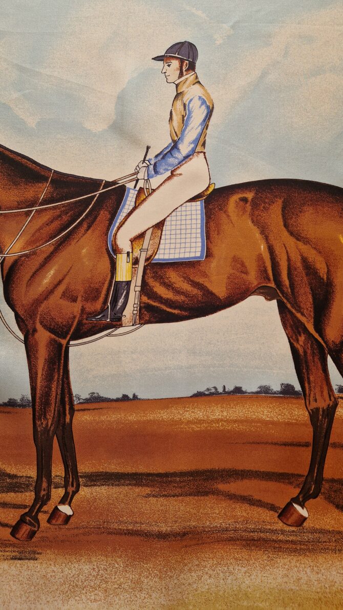 Foulard Céline Paris Il représente Cavalier à la manière des gravures anglaises