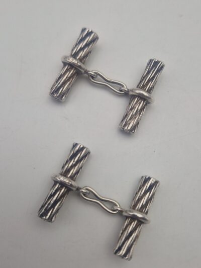 boutons de manchettes Hermès en argent par Gaetan de Percin