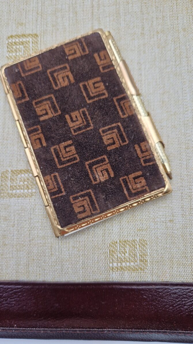Pochette de correspondance en velours et cuir – Guy Laroche – Années 70 – Image 6
