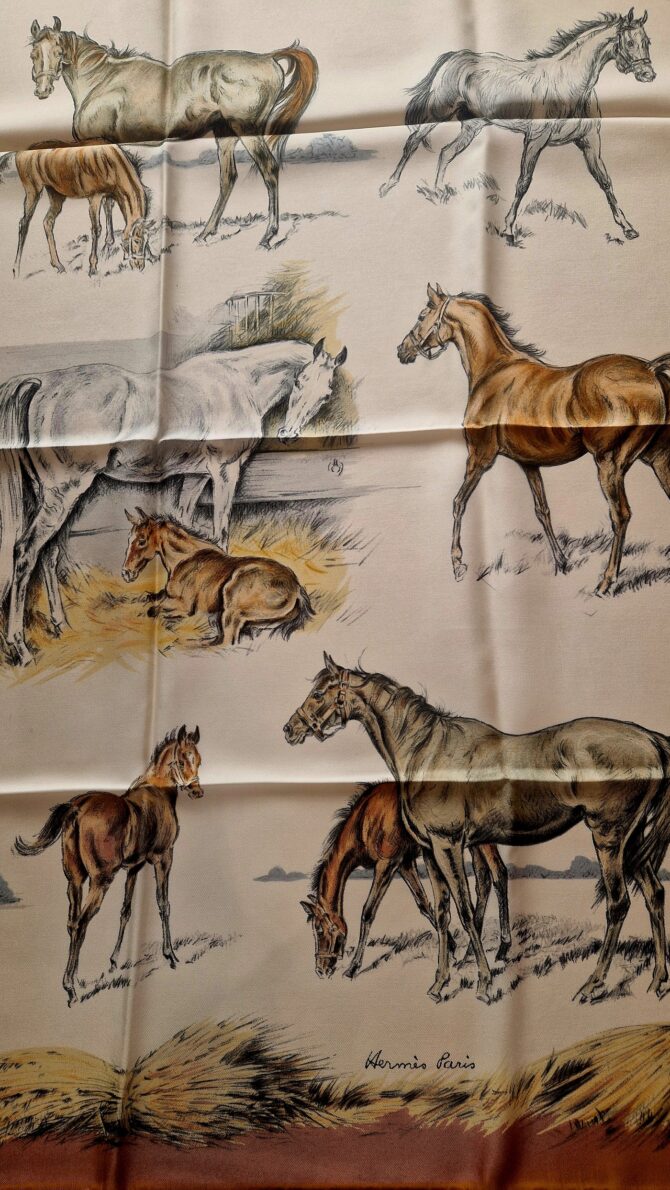 Carré Hermès  LES POULAINS par Xavier de Poret Première édition 1960 – Image 2