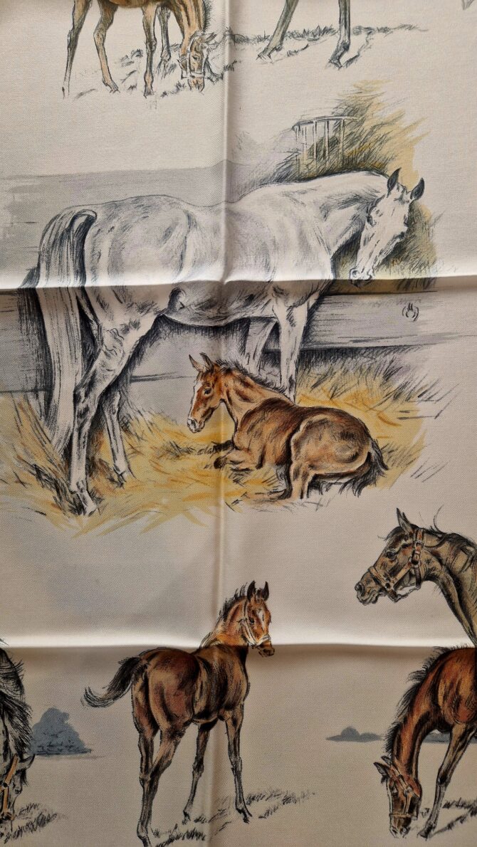 Carré Hermès  LES POULAINS par Xavier de Poret Première édition 1960 – Image 4