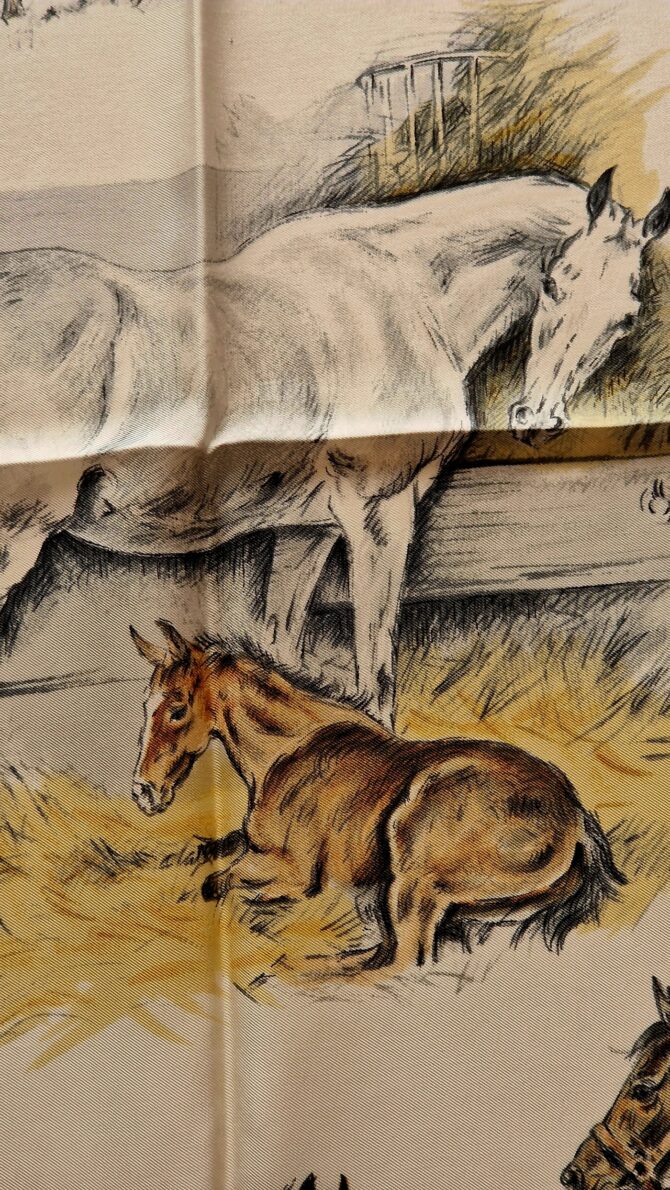 Carré Hermès  LES POULAINS par Xavier de Poret Première édition 1960 – Image 5