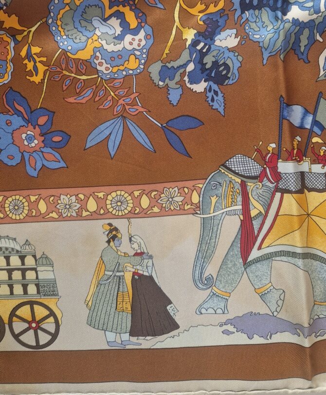 Carré Hermès  Fantaisies Indiennes  par Loïc Dubigeon – Édition spéciale de 1991 – Image 5