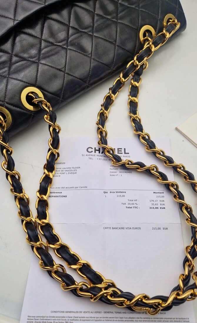 Sac Chanel Vintage Timeless Maxi Jumbo en cuir noir matelassé - 1990 – Image 12