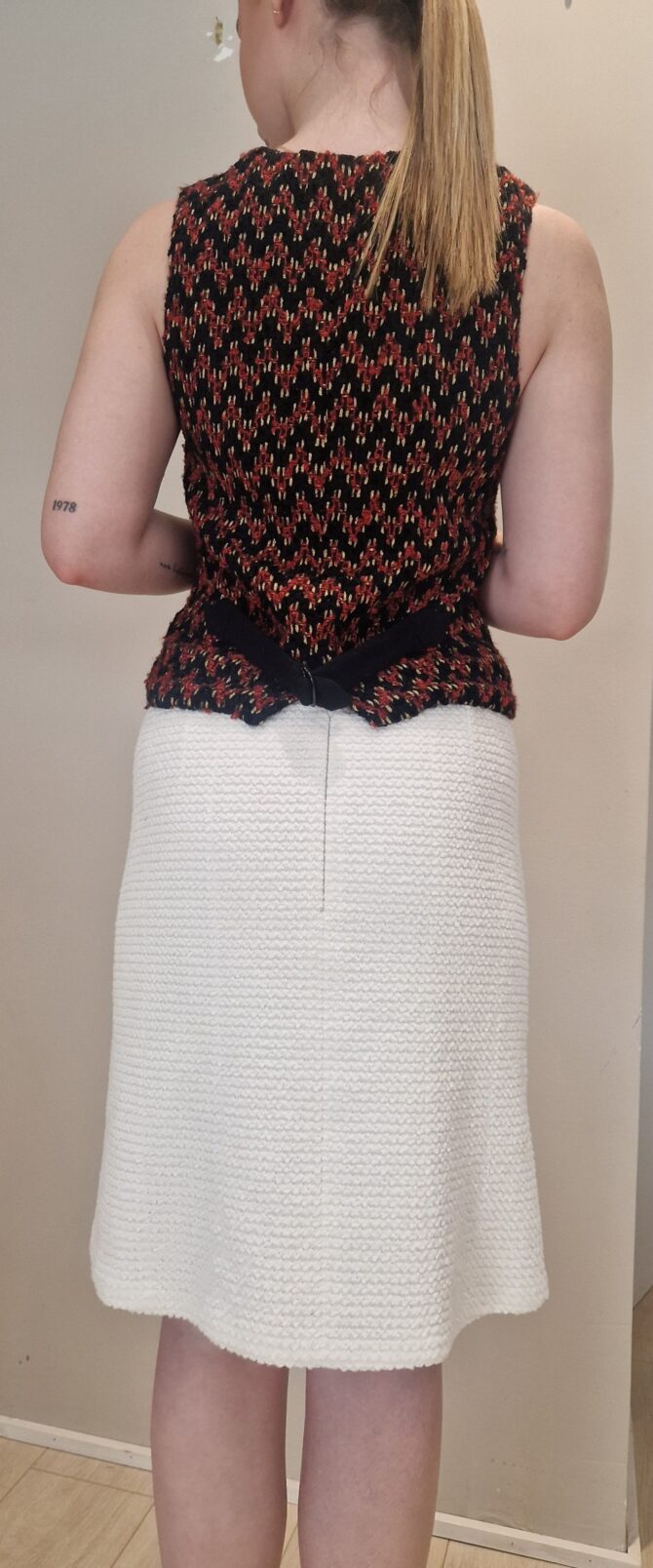 Gilet Chanel en tricot façon tweed -dos