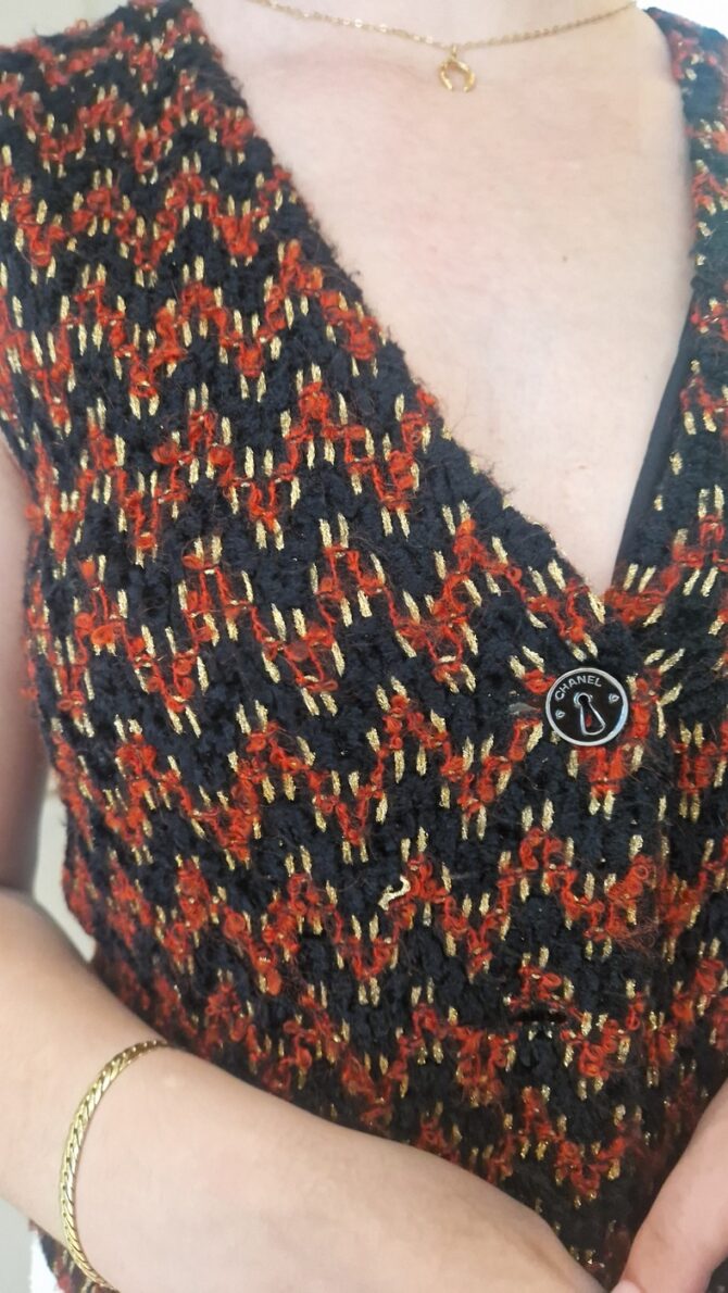 Gilet Chanel en tricot façon tweed – Image 6