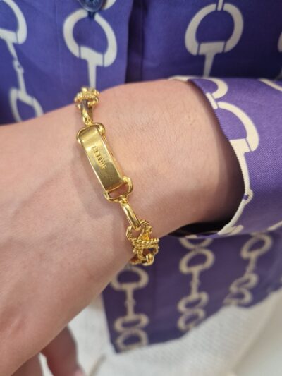 Bracelet vintage Céline – Chaîne torsadée en métal doré.jpg
