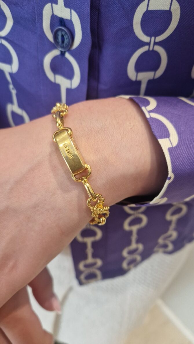 Bracelet vintage Céline – Chaîne torsadée en métal doré.jpg