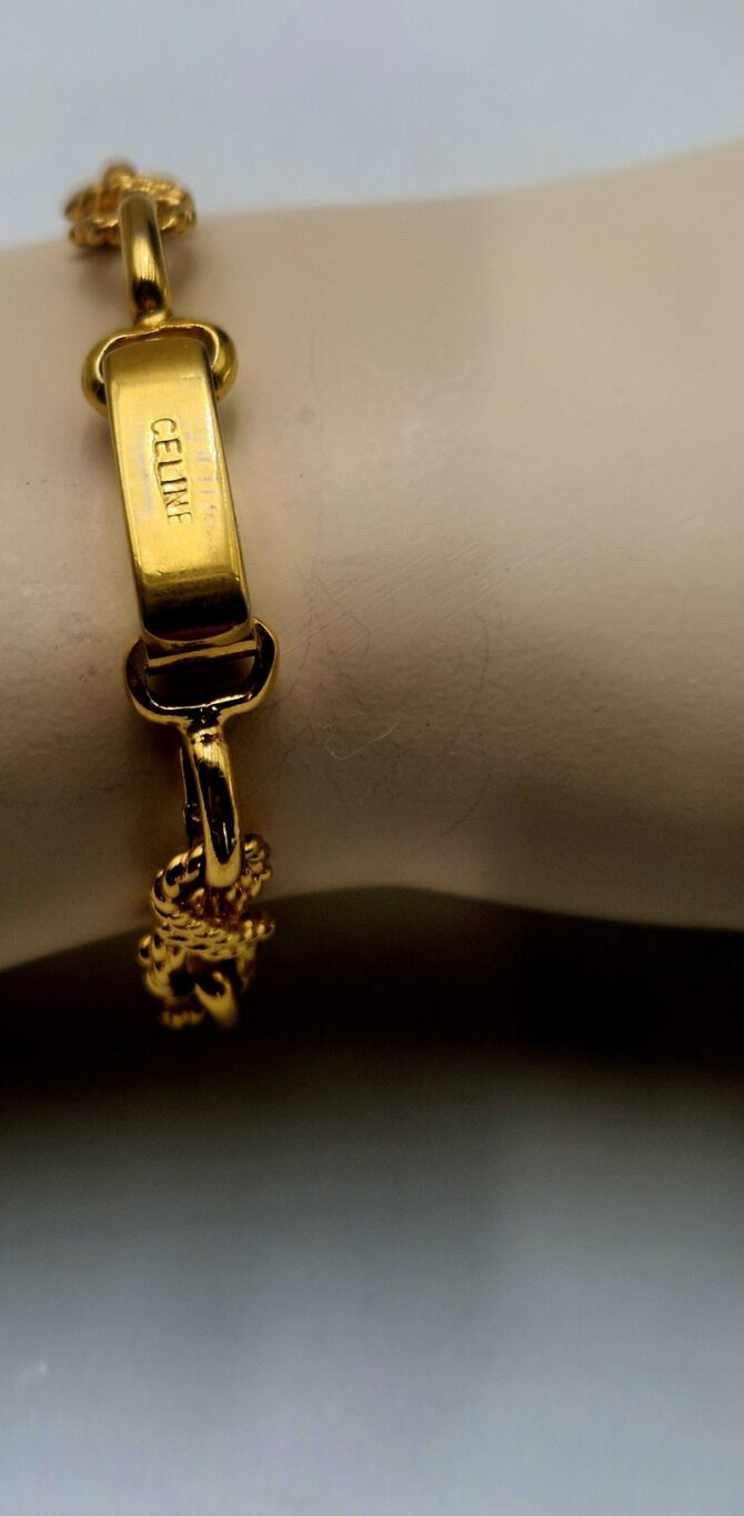 Bracelet vintage Céline – Chaîne torsadée en métal doré.jpg