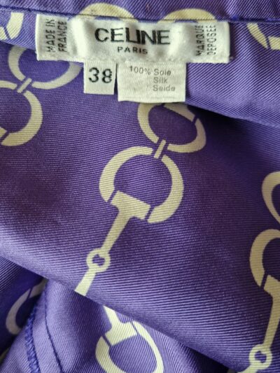 Chemise en soie Céline années 70 aux motifs de mors