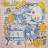 Carré Céline en soie vintage, carte du Canada et animaux polaires – Vintage Céline silk scarf, Canada map and polar animals