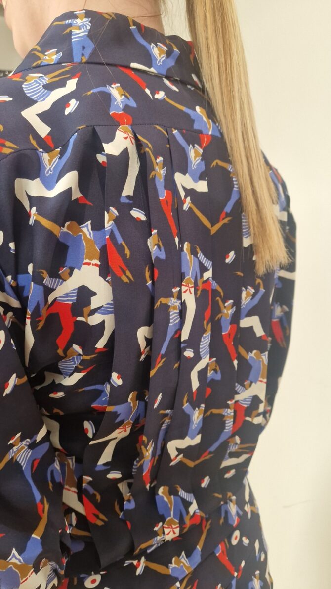 Robe YSL Rive Gauche en soie imprimé marins – Taille 40 – Années 80 – Image 6