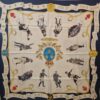 Carré en soie Armée Catholique et Royale, Vendée Bretagne, personnages historiques. EN : Silk scarf Catholic and Royal Army, Vendée Brittany, historical figures.