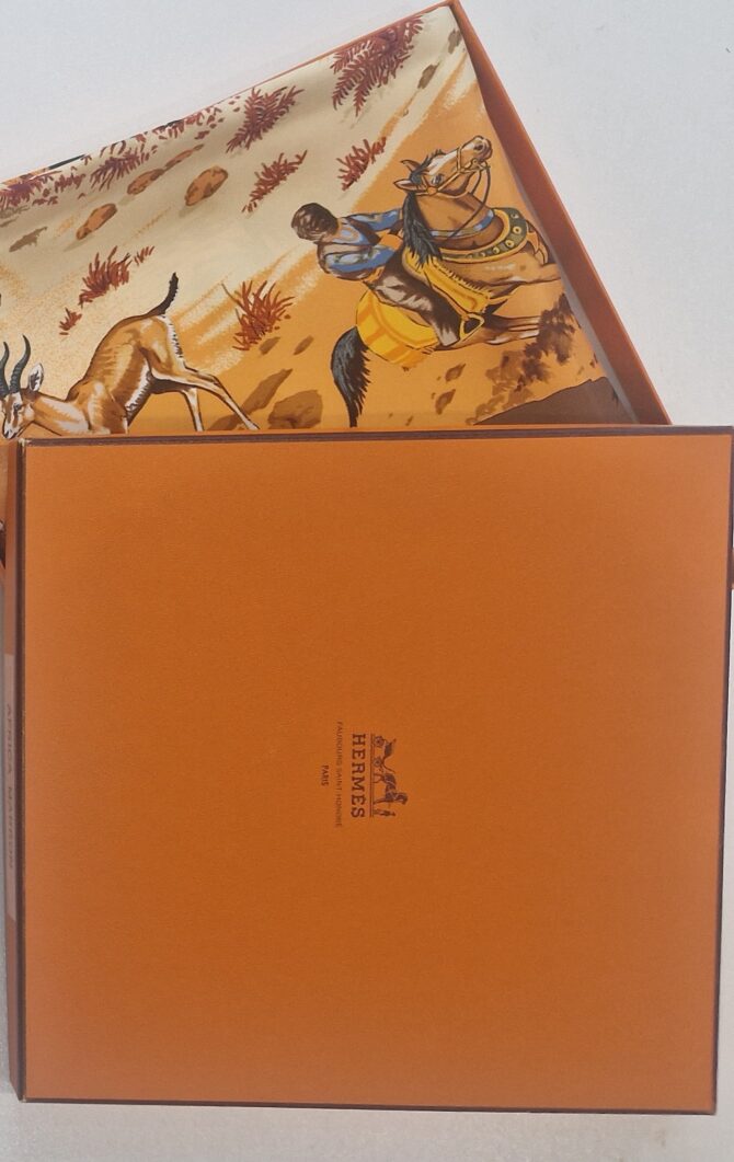 Carré Hermès Africa par Robert Dallet  1997 Livré dans sa boîte – Image 10