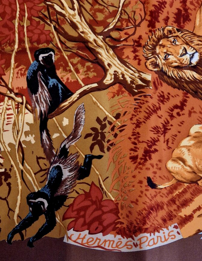 Carré Hermès Africa par Robert Dallet  1997 Livré dans sa boîte – Image 4