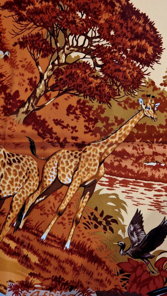Carré Hermès Africa par Robert Dallet  1997 Livré dans sa boîte – Image 5