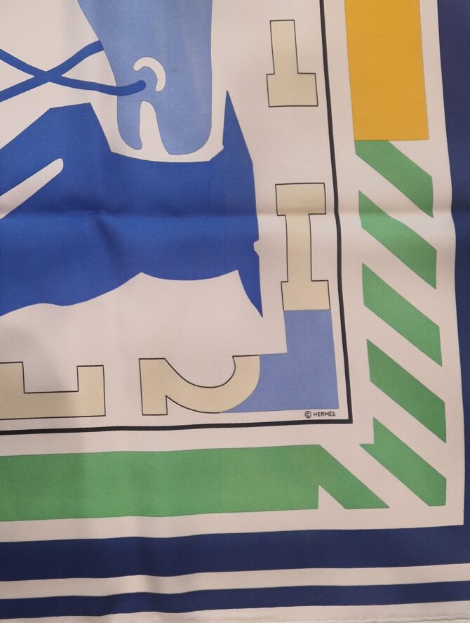 Carré Hermès en soie intitulé  Puzzle II par   Joachim Metz année 2000 – Image 6