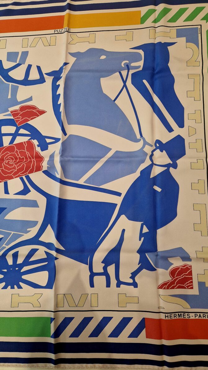 Carré Hermès en soie intitulé  Puzzle II par   Joachim Metz année 2000 – Image 5