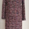 Tailleur jupe Etro en tweed multicolore, vue de face – veste T.40 et jupe T.42 Alt EN : Etro multicolored tweed skirt suit, front view – jacket IT 40 and skirt IT 42