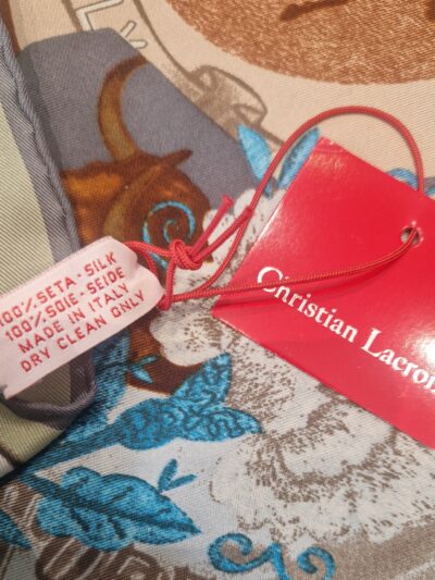Étiquette foulard Christian Lacroix / Hangtag Christian Lacroix silk scarf