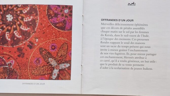 Carré Hermès Offrandes d’un jour par Dimitri Rybaltchenko, unique édition de 2008. Livré dans sa boîte – Image 8